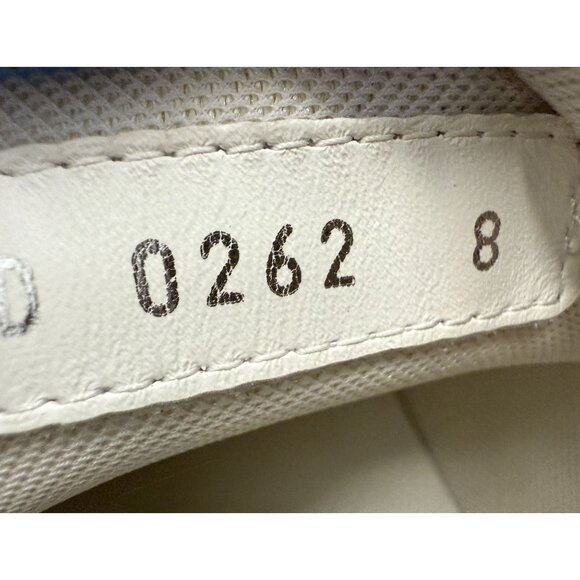 Louis Vuitton Womens White Embossed Leather Sneakers Size 8 With Monogram Detail - Picture 4 of 12
